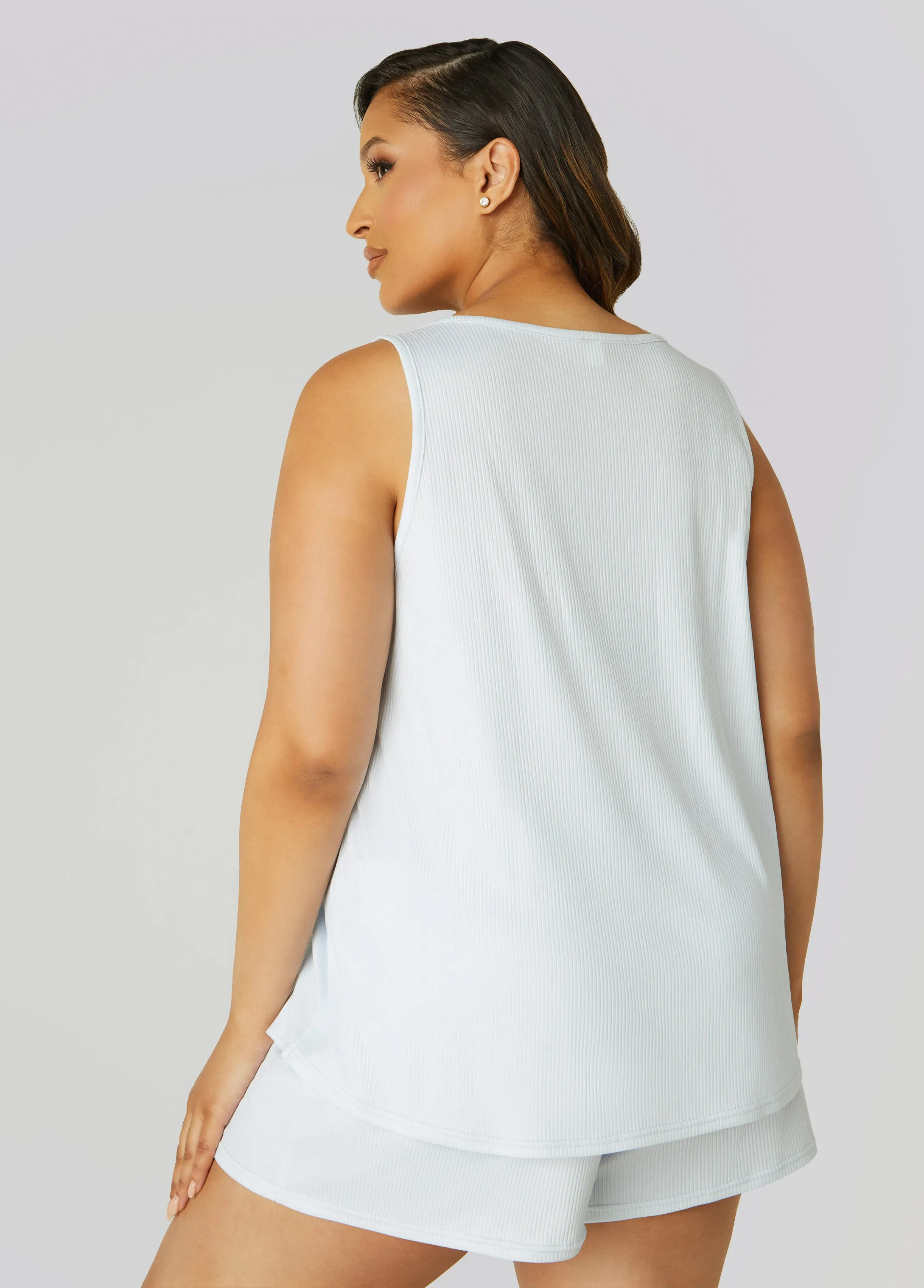 Cozy Couture Front Split PJs Set sold by Ashley Stewart product image thumbnail 2