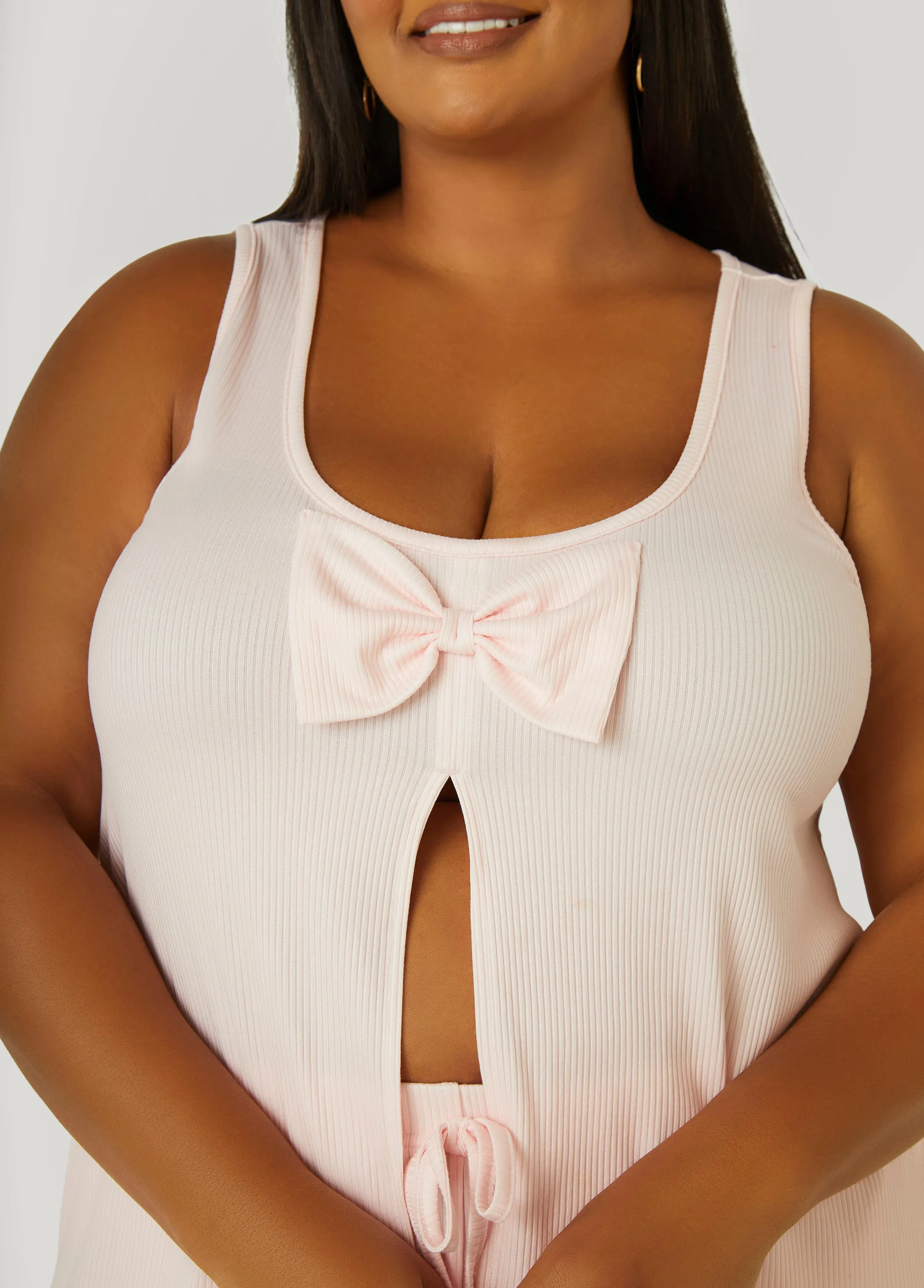 Cozy Couture Split Front PJs Set sold by Ashley Stewart product image thumbnail 4