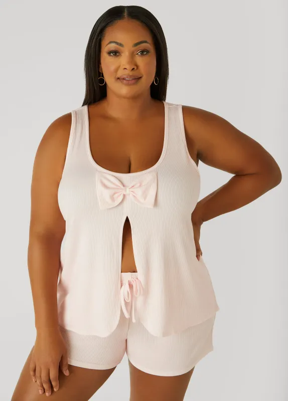 Cozy Couture Split Front PJs Set sold by Ashley Stewart