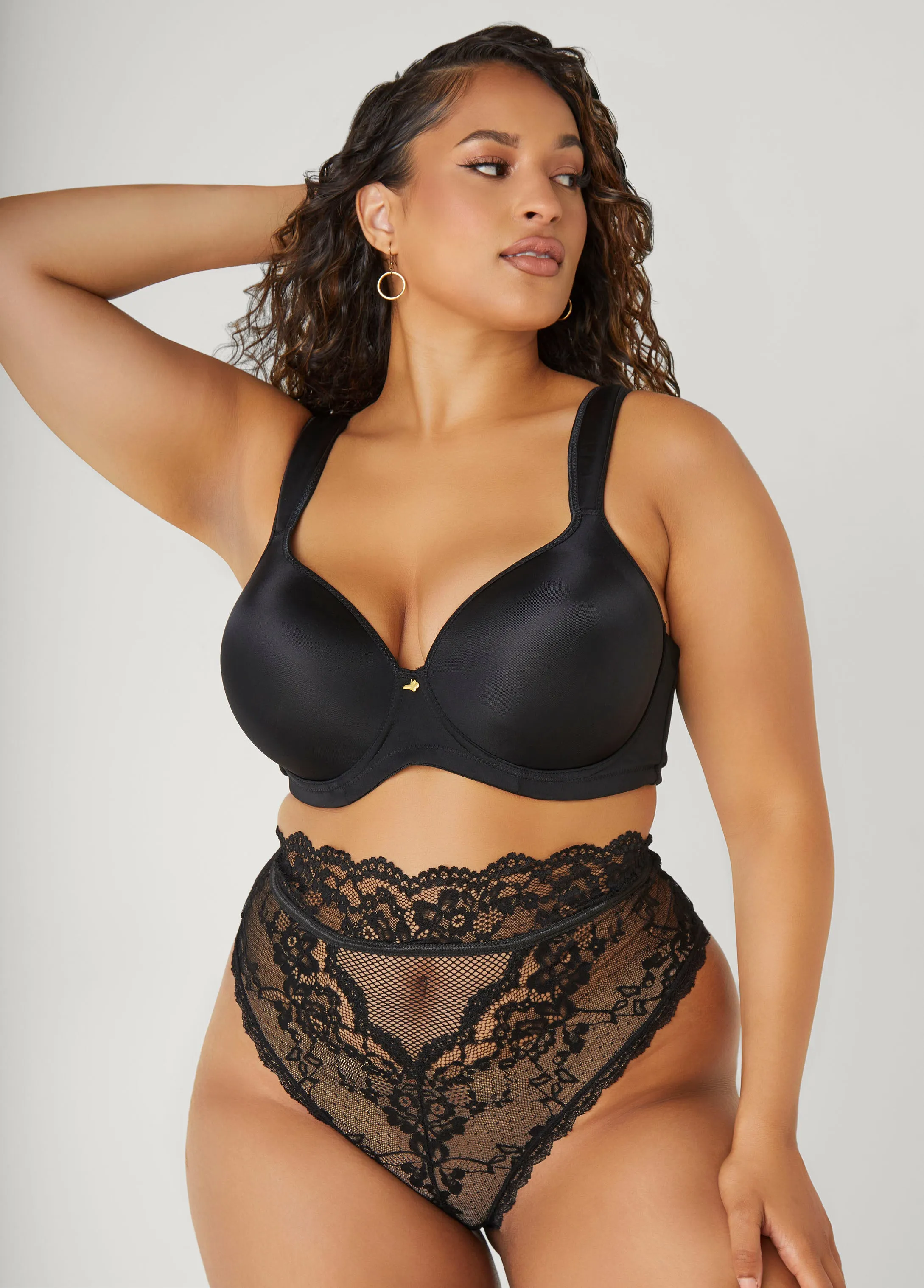 High Waist Cutout Lace Thong sold by Ashley Stewart
