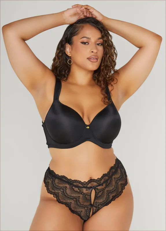Cutout Crotchless Lace Thong sold by Ashley Stewart