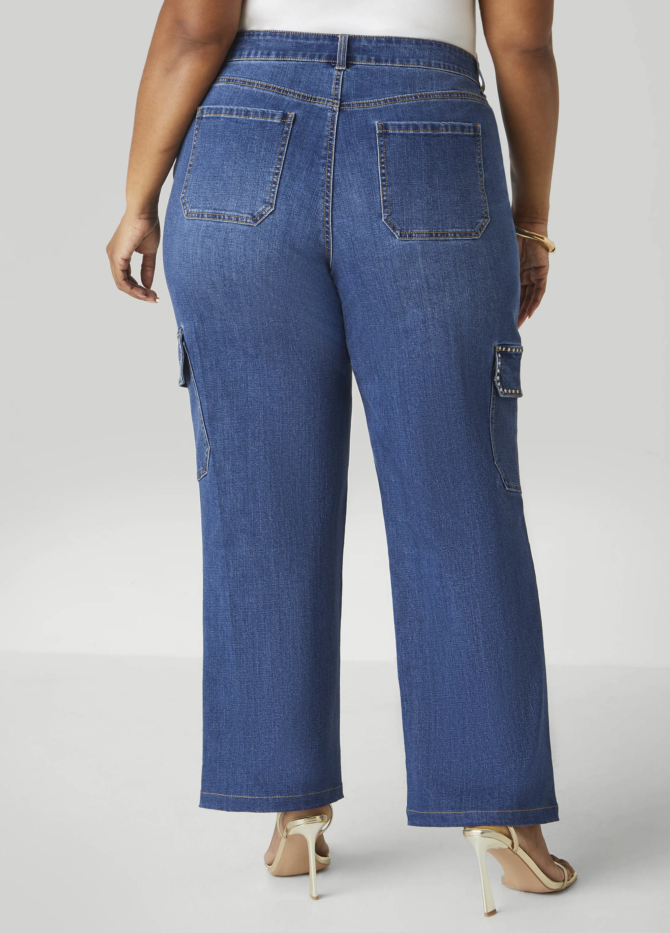 Studded Cargo Jeans sold by Ashley Stewart product image thumbnail 2
