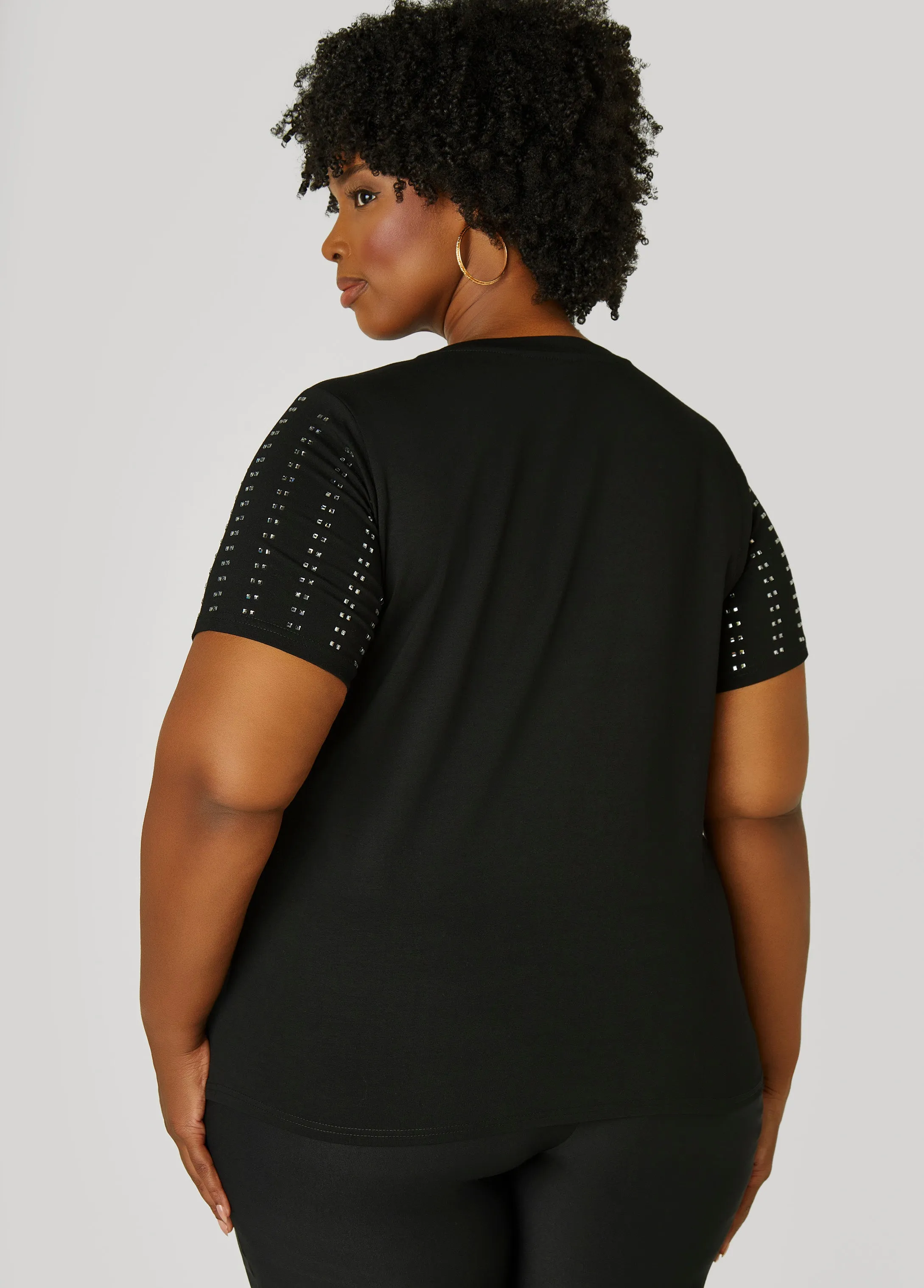 Crystal Stretch Cotton Tee sold by Ashley Stewart product image thumbnail 2
