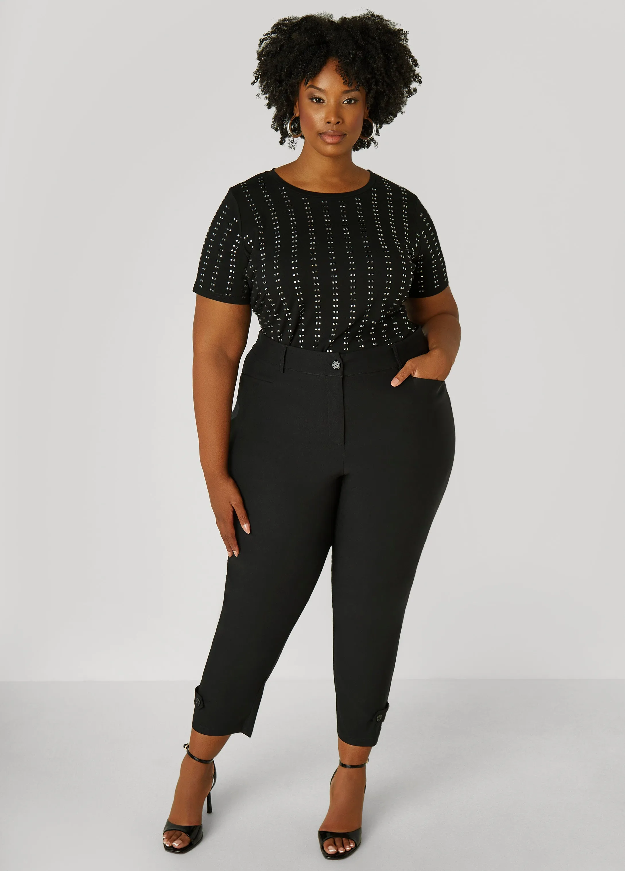 Crystal Stretch Cotton Tee sold by Ashley Stewart product image thumbnail 3