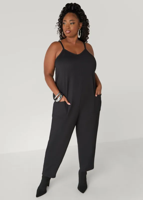 Ribbed Jersey Jumpsuit sold by Ashley Stewart