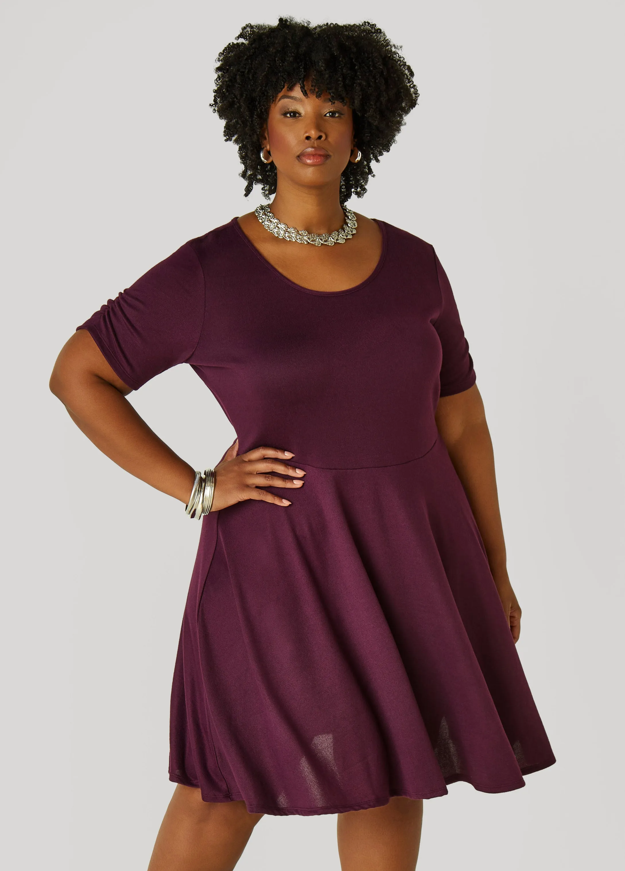 Gathered A Line Dress sold by Ashley Stewart