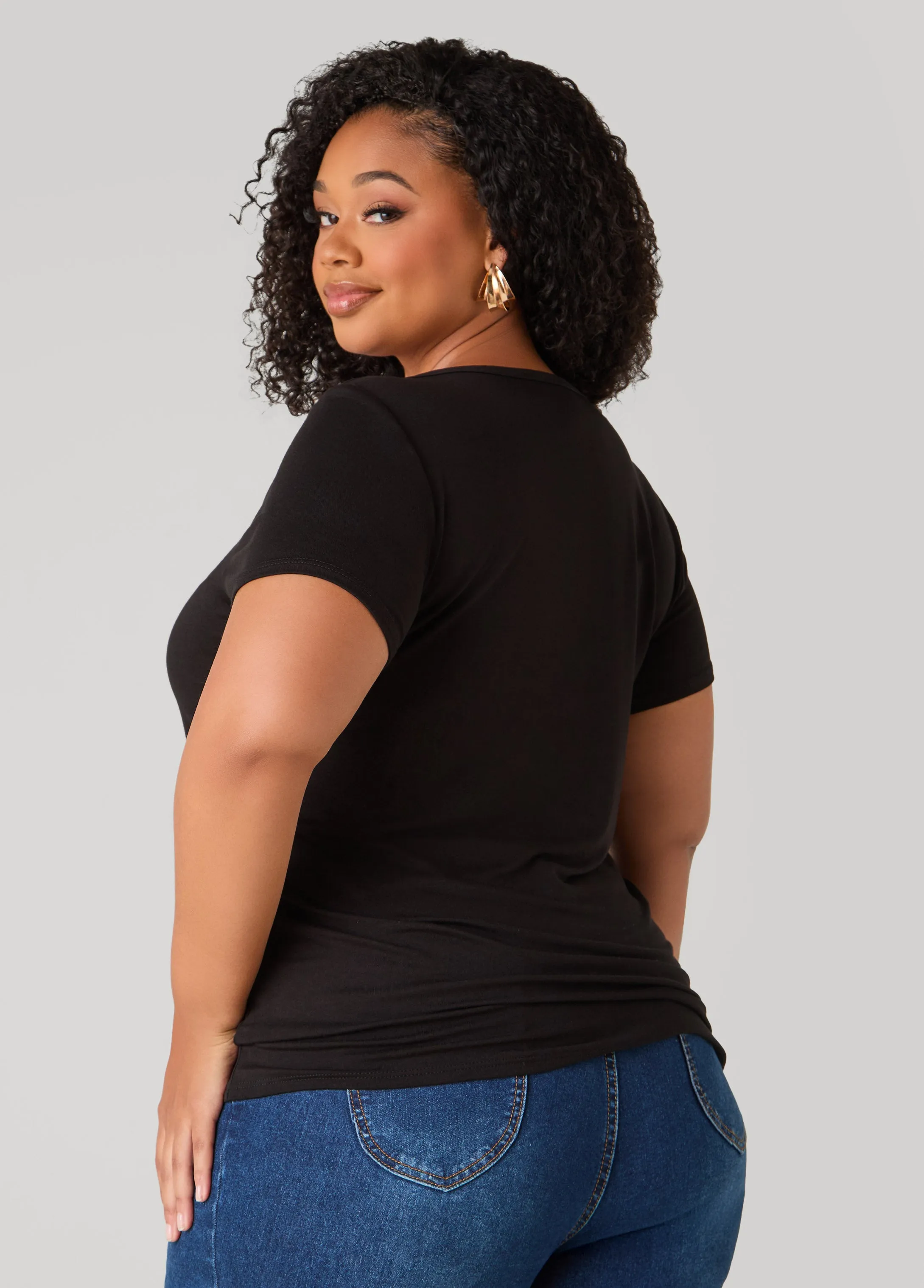 Ssshh Glittered Graphic Tee sold by Ashley Stewart product image thumbnail 2