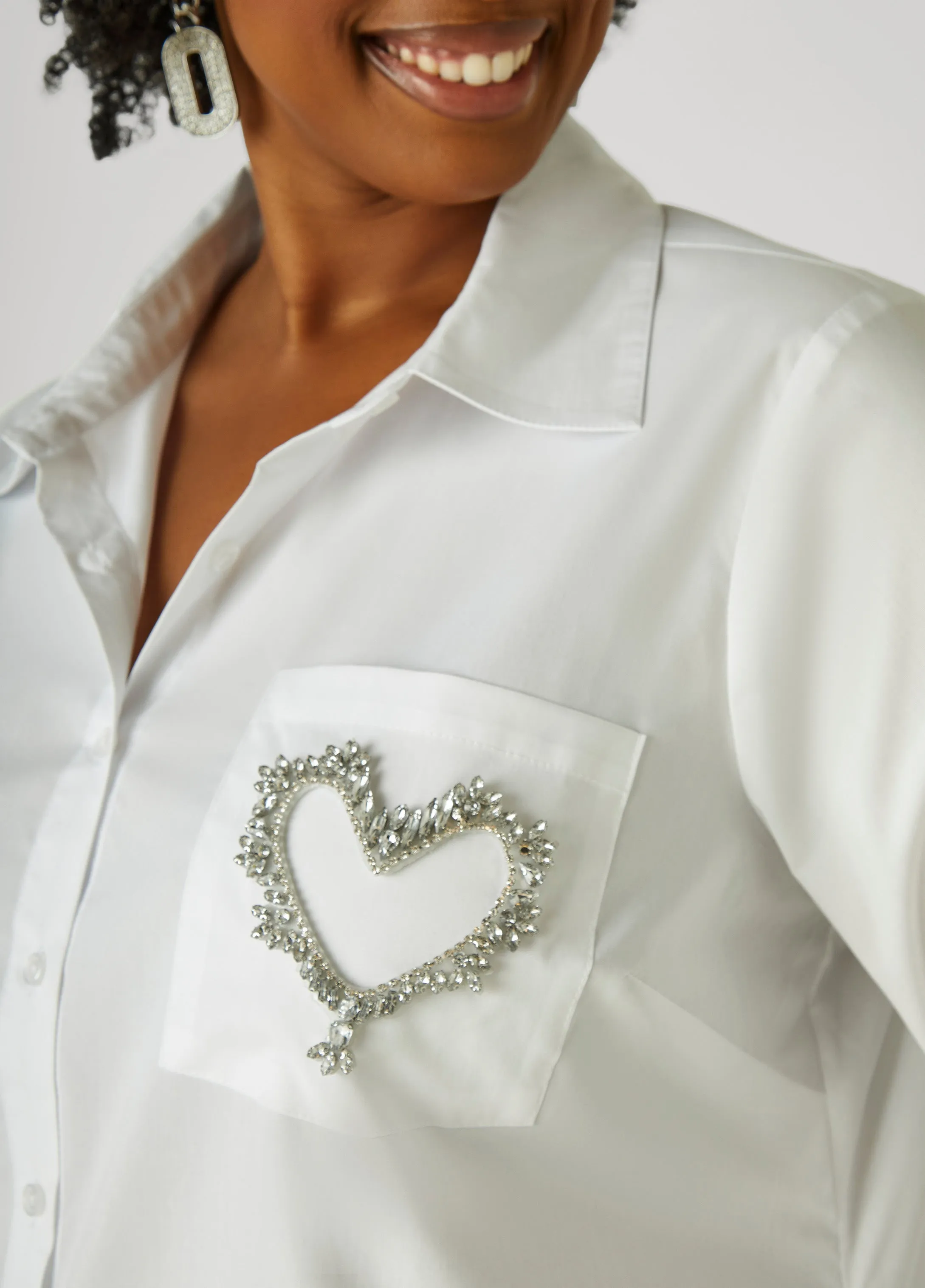 Crystal Heart Applique Shirt sold by Ashley Stewart product image thumbnail 4