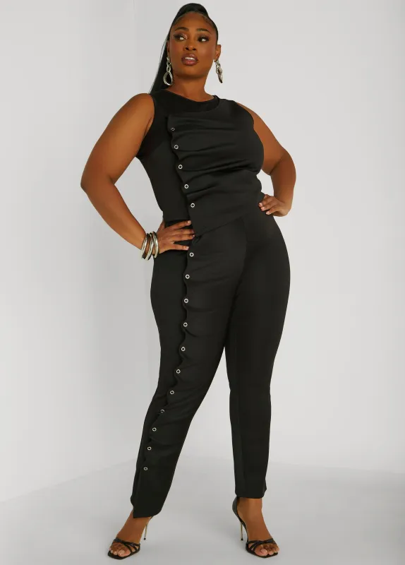 Snap Detailed Leggings sold by Ashley Stewart