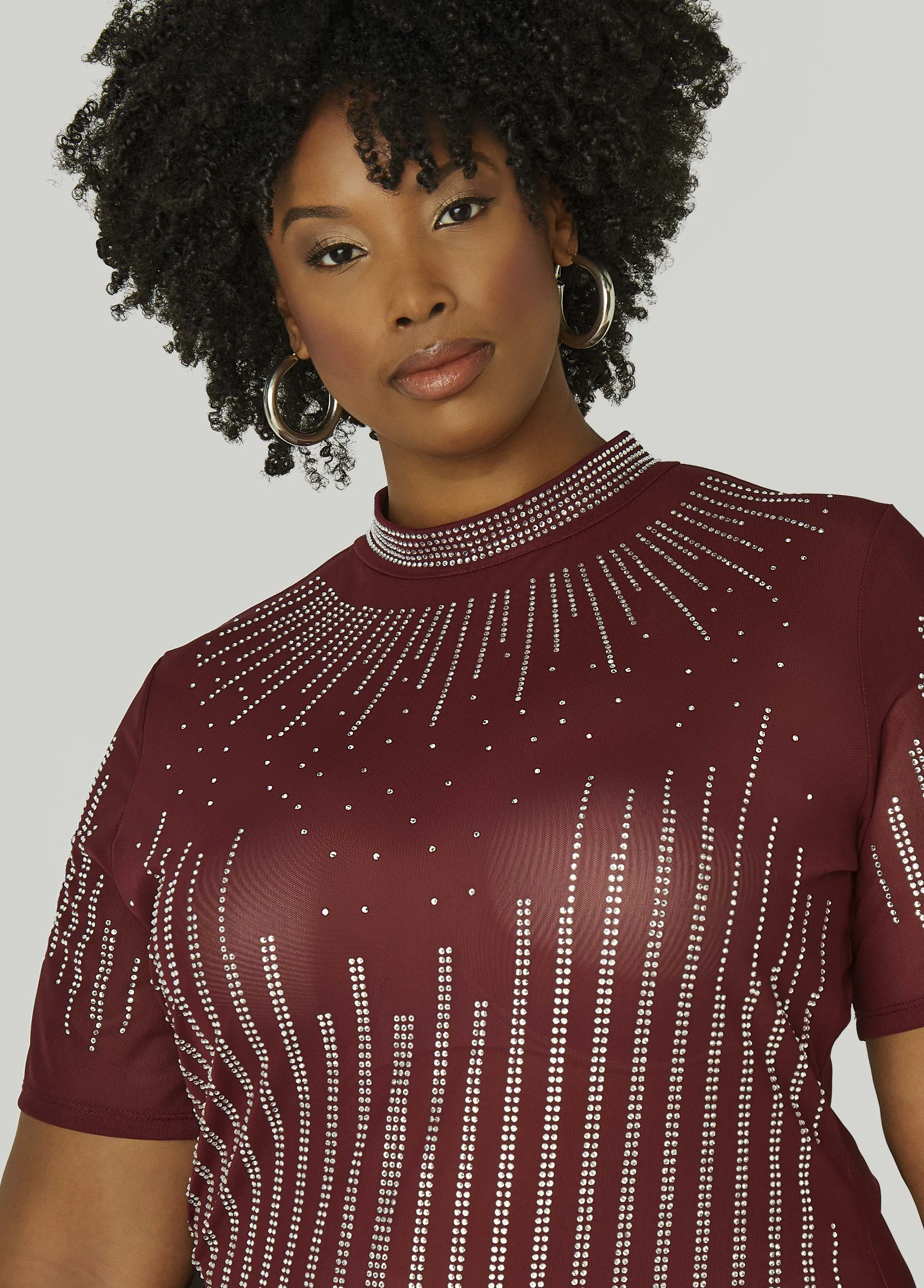 Crystal Mesh Bodysuit sold by Ashley Stewart product image thumbnail 4