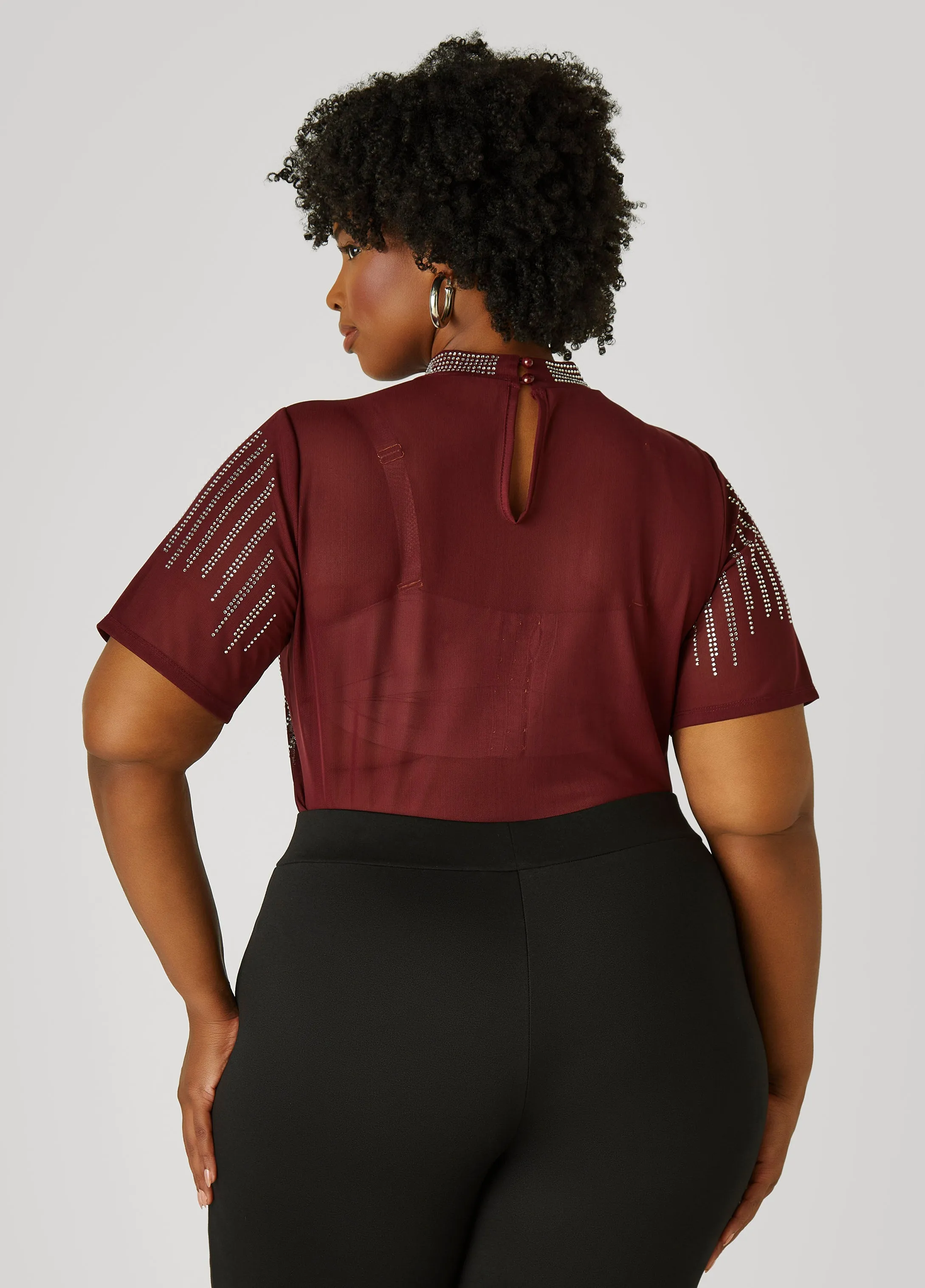 Crystal Mesh Bodysuit sold by Ashley Stewart product image thumbnail 2