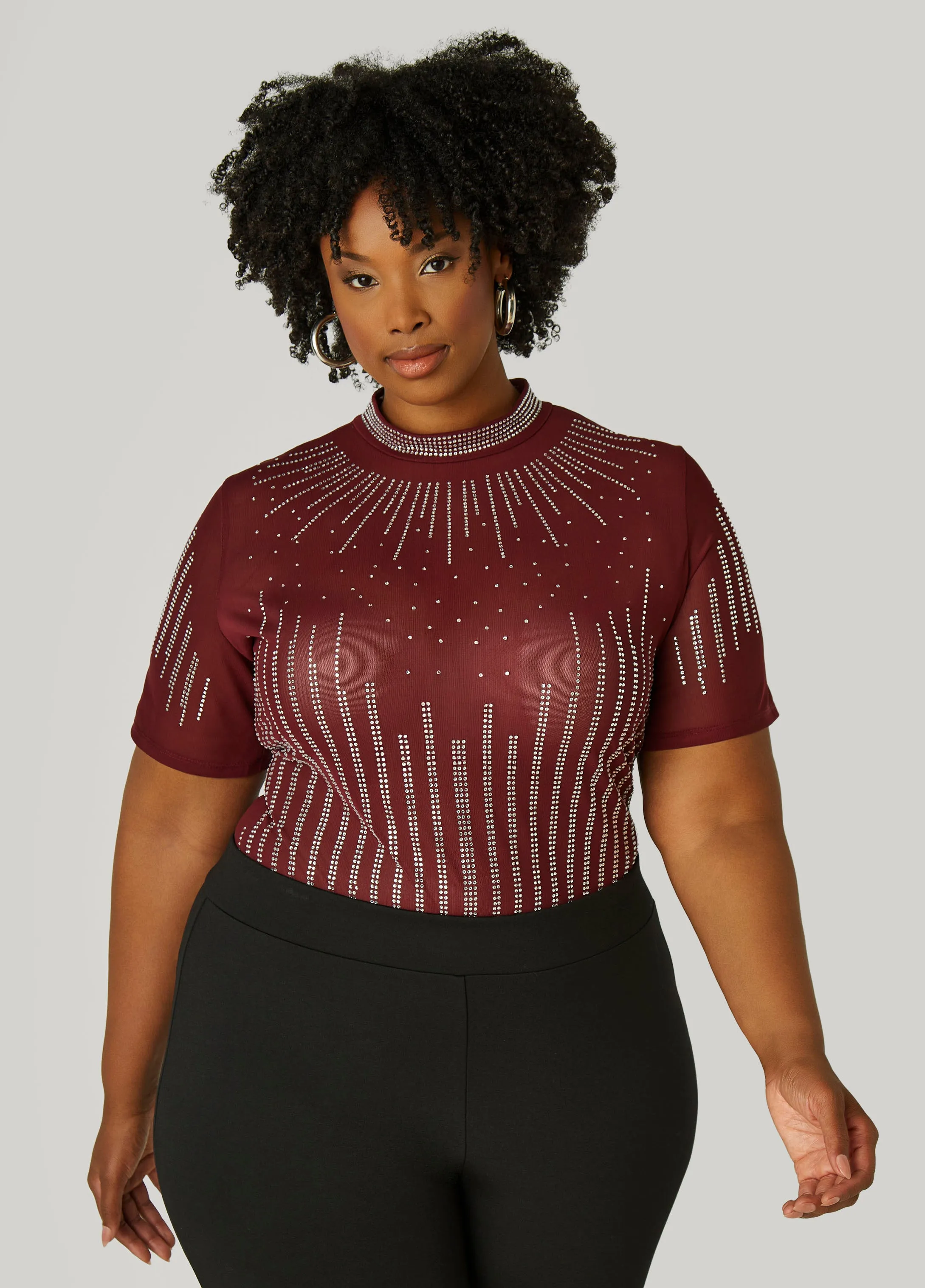Crystal Mesh Bodysuit sold by Ashley Stewart product image thumbnail 3