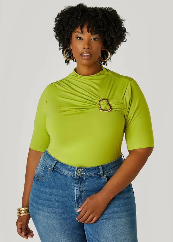 Gathered Embellished Top sold by Ashley Stewart