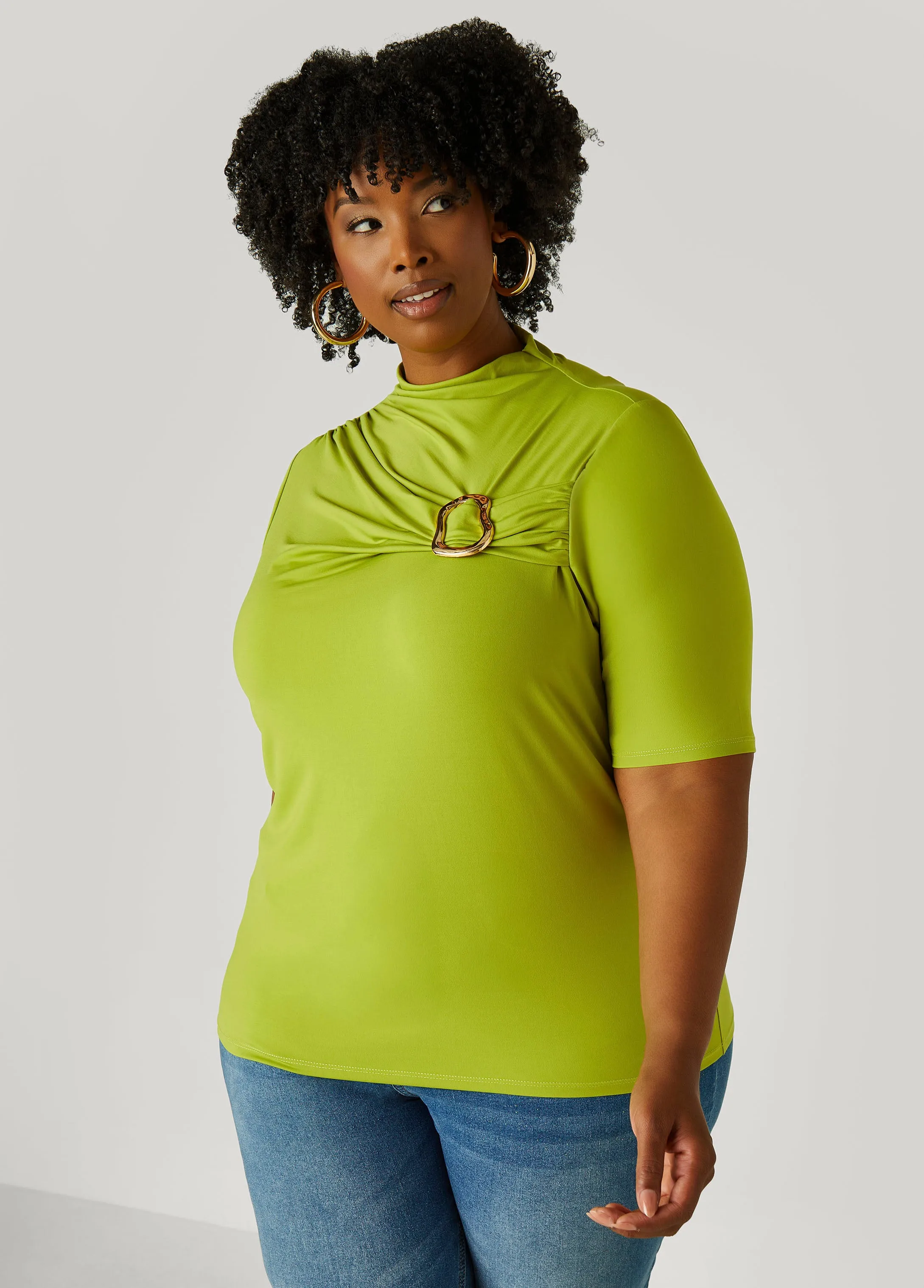 Gathered Embellished Top sold by Ashley Stewart product image thumbnail 5