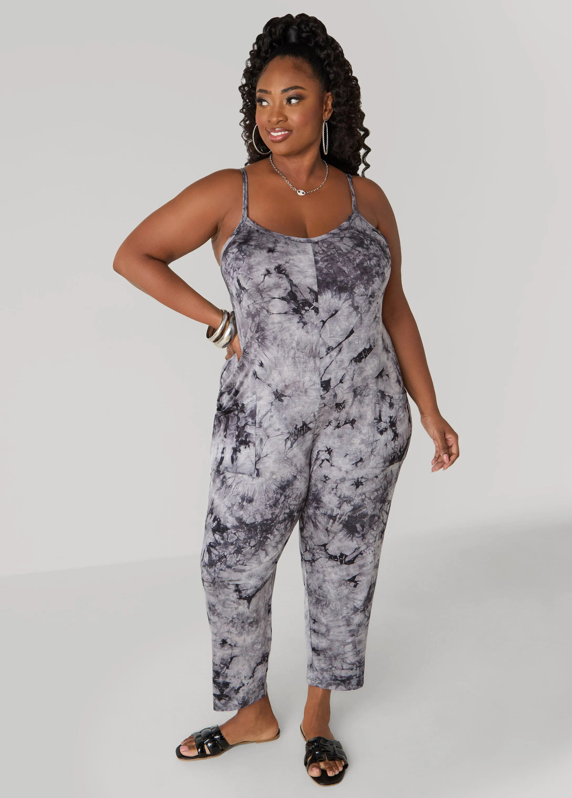 Tie Dyed Jersey Jumpsuit sold by Ashley Stewart