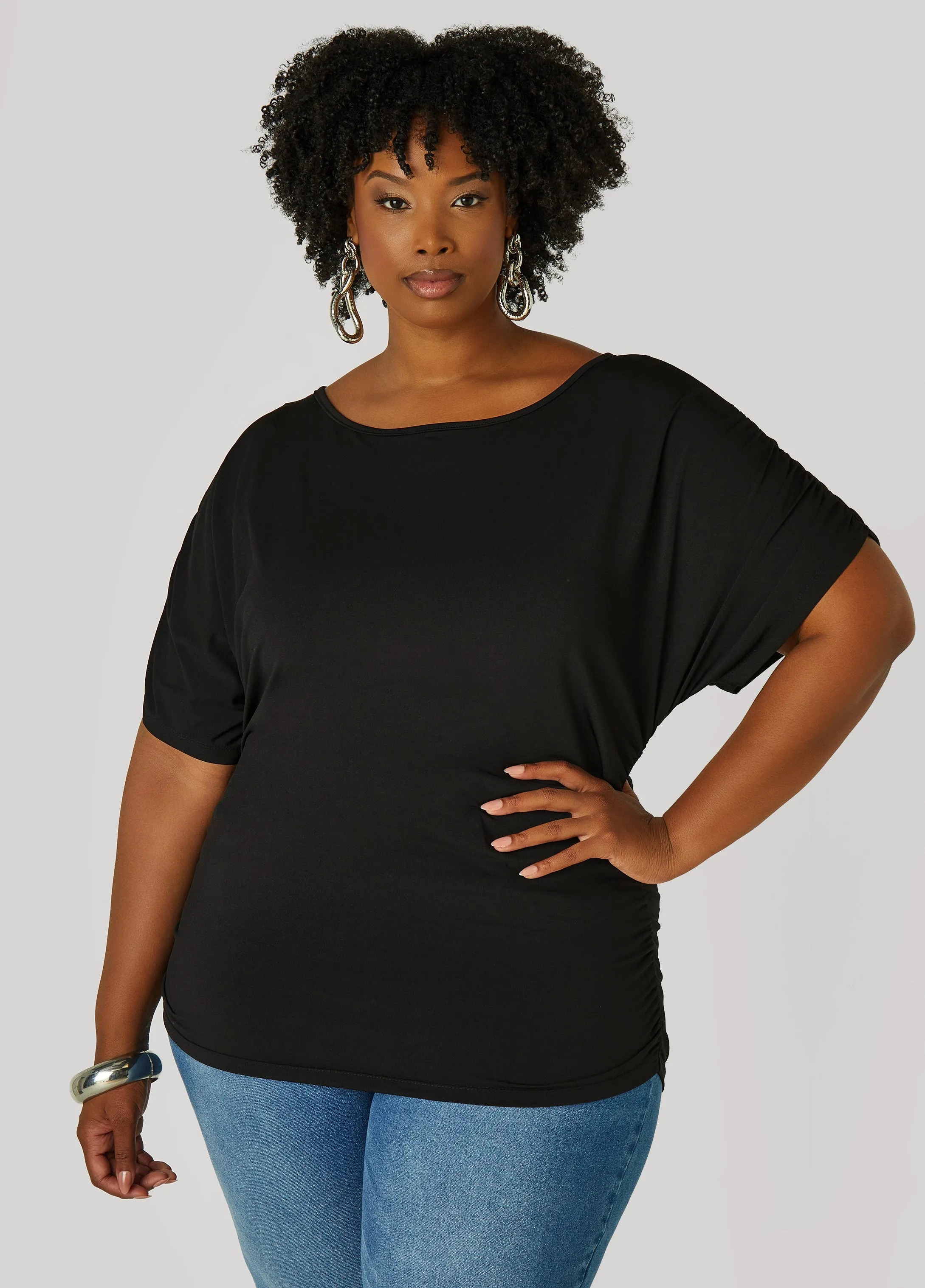 Ruched Stretch Knit Top sold by Ashley Stewart product image thumbnail 5