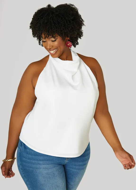 Satin Cowl Neck Top sold by Ashley Stewart