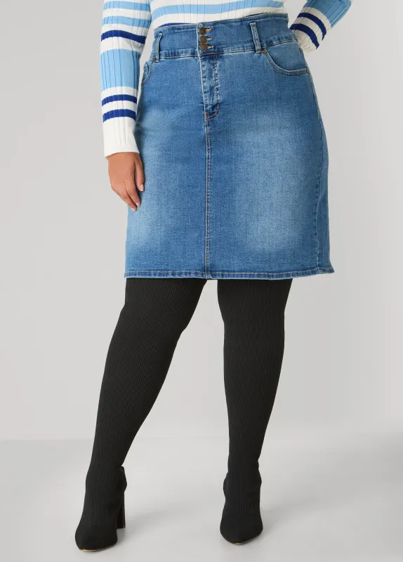 Stretch Denim Pencil Skirt sold by Ashley Stewart