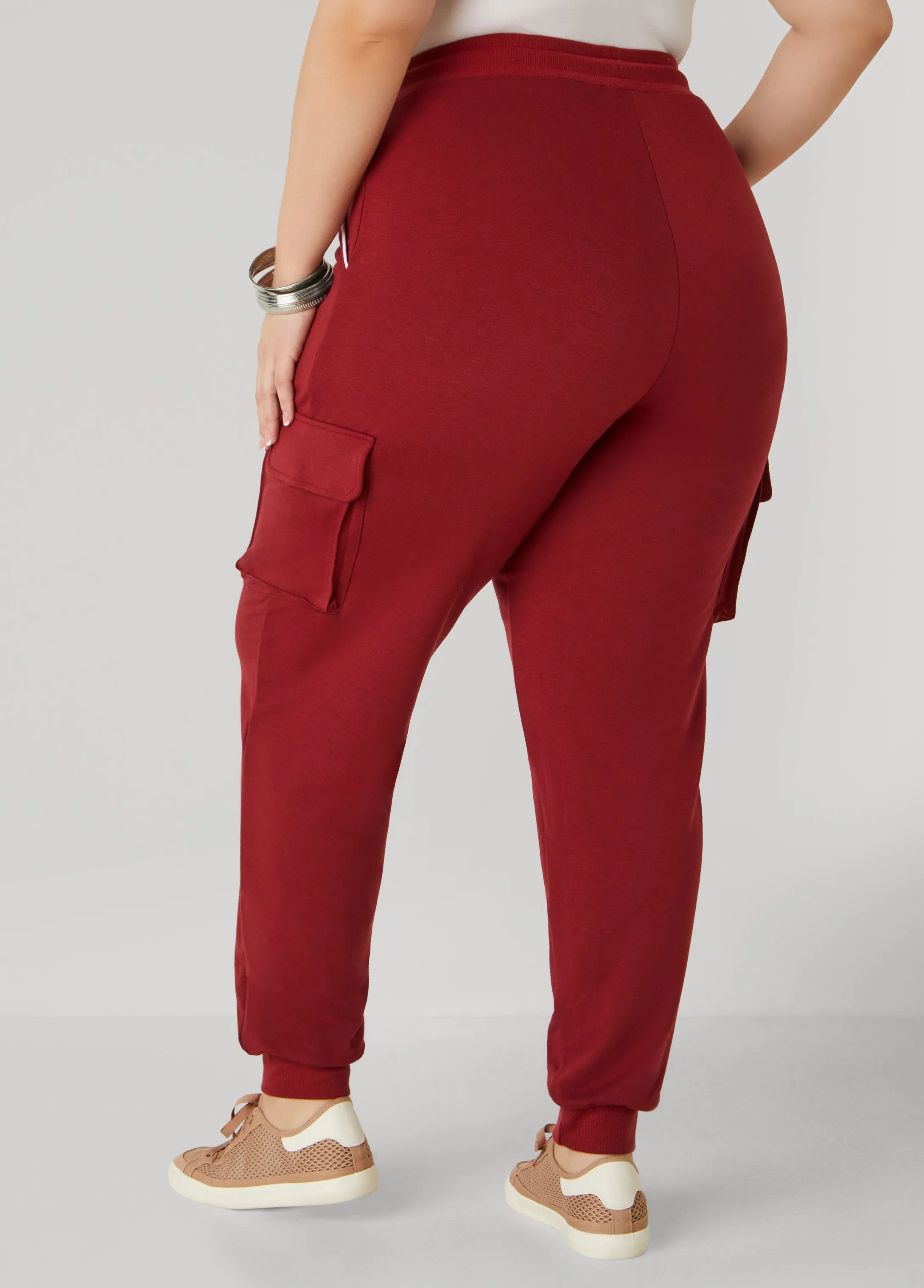 Piped French Terry Cargo Joggers sold by Ashley Stewart product image thumbnail 5