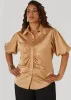 Ruched Satin Shirt sold by Ashley Stewart