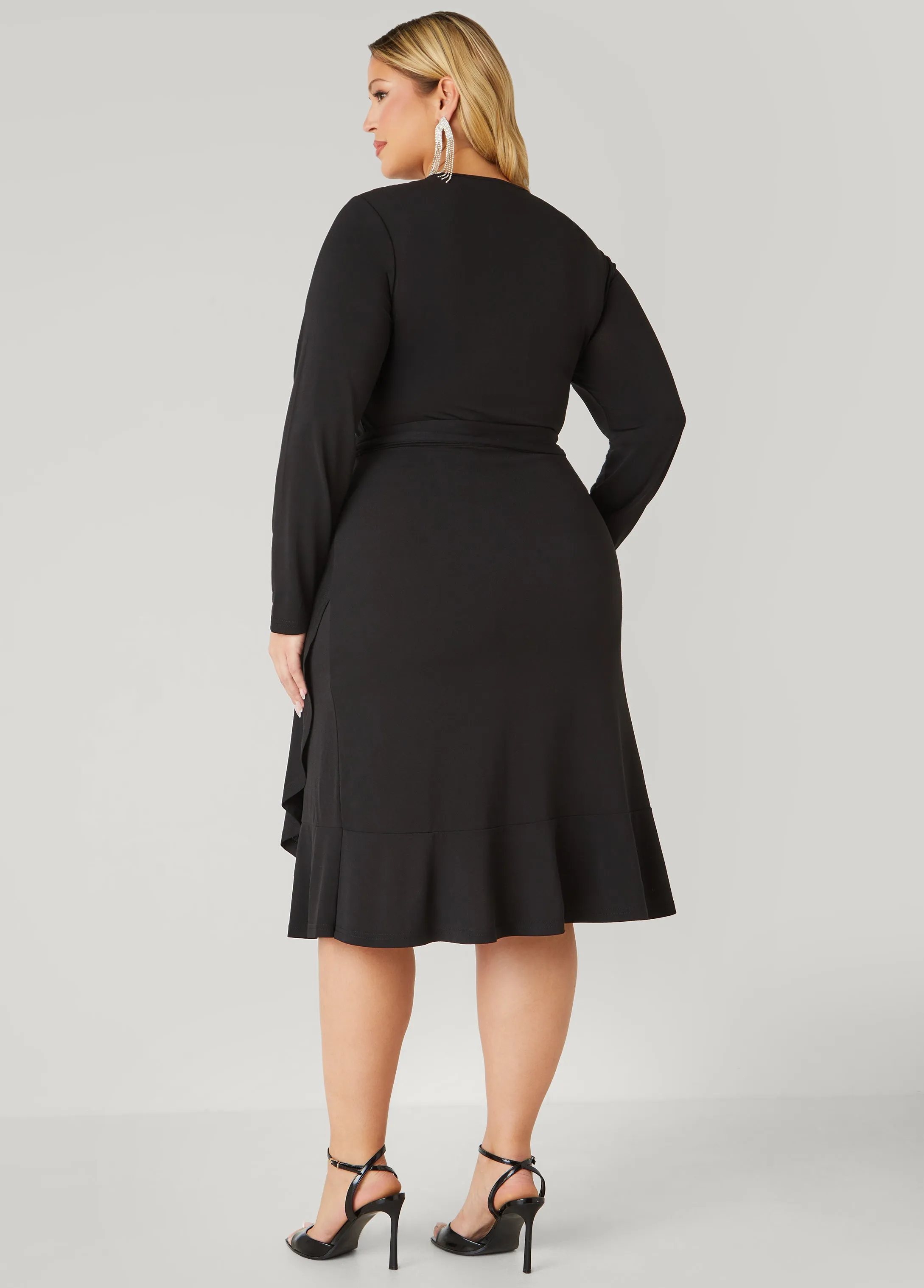 Belted Faux Wrap Dress sold by Ashley Stewart product image thumbnail 2