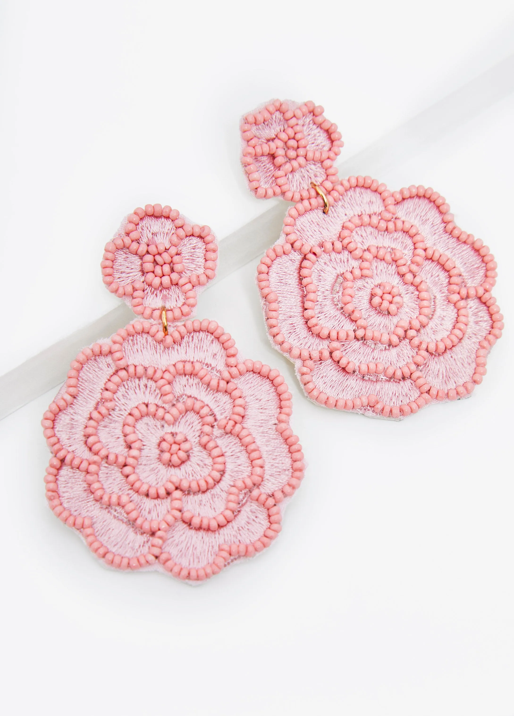 Beaded Flower Earrings sold by Ashley Stewart product image thumbnail 2