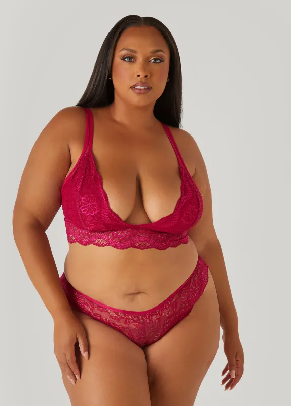 Lace Bralette And Panty Set sold by Ashley Stewart