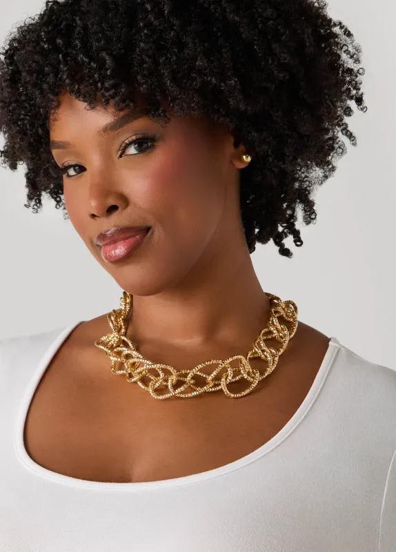 Textured Gold Tone Necklace Set sold by Ashley Stewart