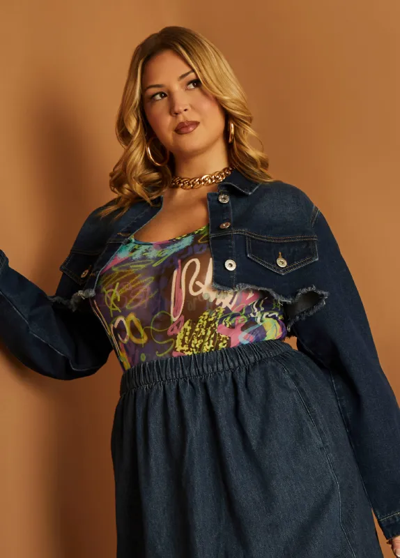 Printed Mesh Tee sold by Ashley Stewart