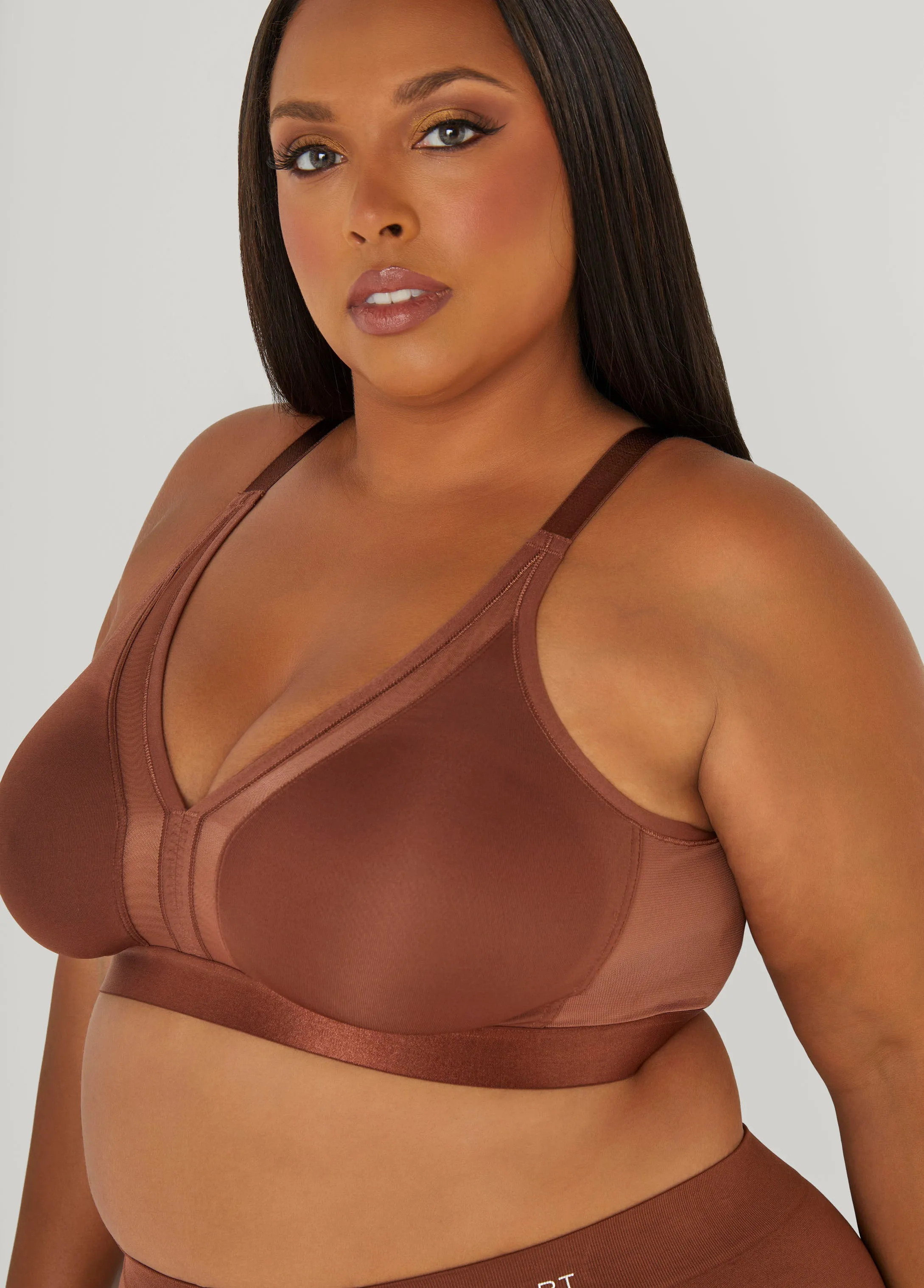 Mesh And Micro Wireless Bra sold by Ashley Stewart product image thumbnail 4