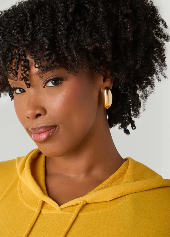 Gold Tone Oval Clip On Earrings sold by Ashley Stewart