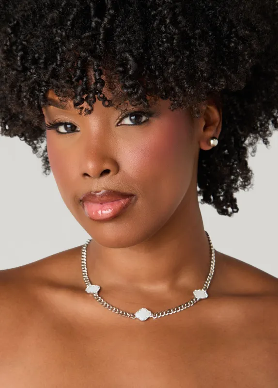 Silver Tone Clover Necklace Set sold by Ashley Stewart