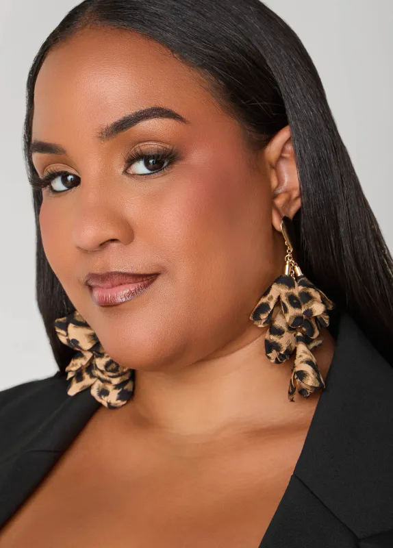 Animal Print Petal Earrings sold by Ashley Stewart