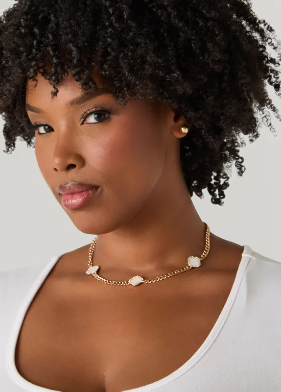 Gold Tone Clover Necklace Set sold by Ashley Stewart