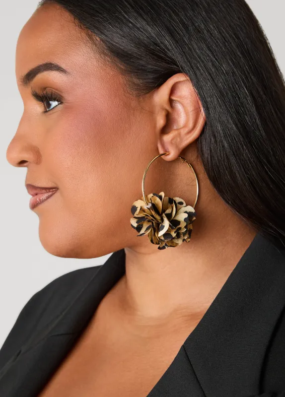 Animal Print Hoop Earrings sold by Ashley Stewart