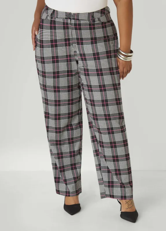 Plaid Straight Leg Trousers sold by Ashley Stewart