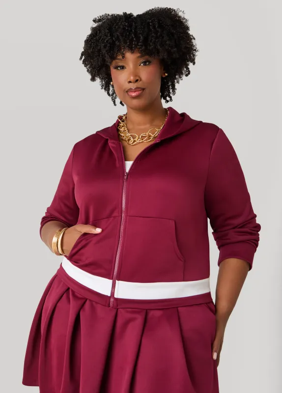 Zip Front Striped Hoodie sold by Ashley Stewart