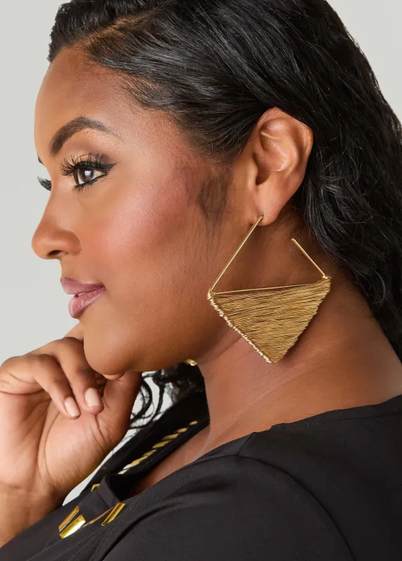 Gold Tone Wrapped Wire Earrings sold by Ashley Stewart