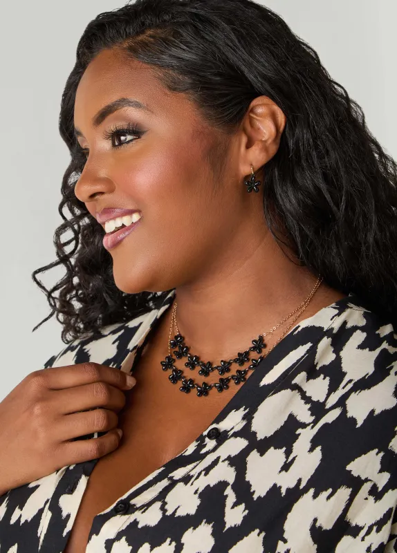 Flower Beaded Necklace Set sold by Ashley Stewart