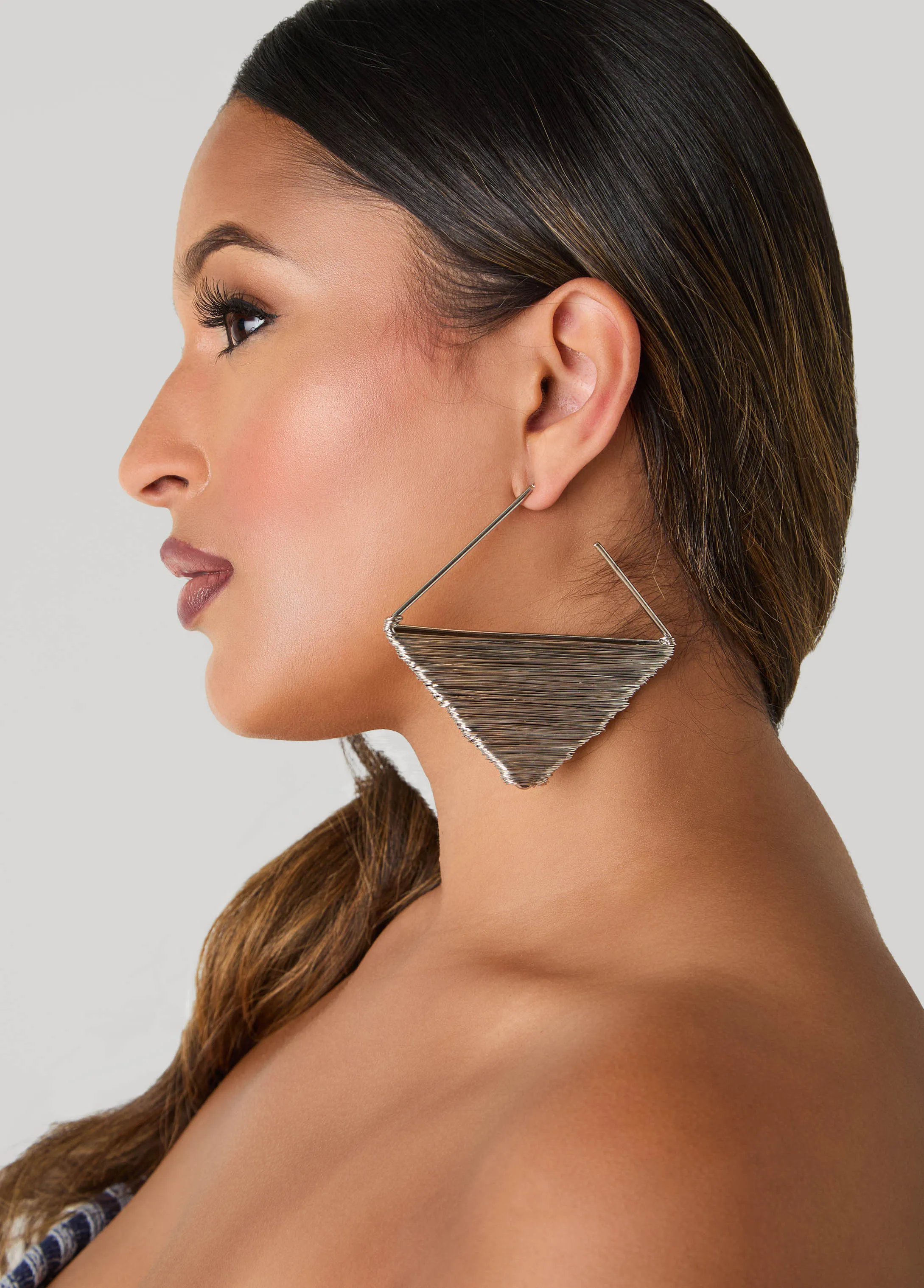 Silver Tone Wrapped Wire Earrings sold by Ashley Stewart