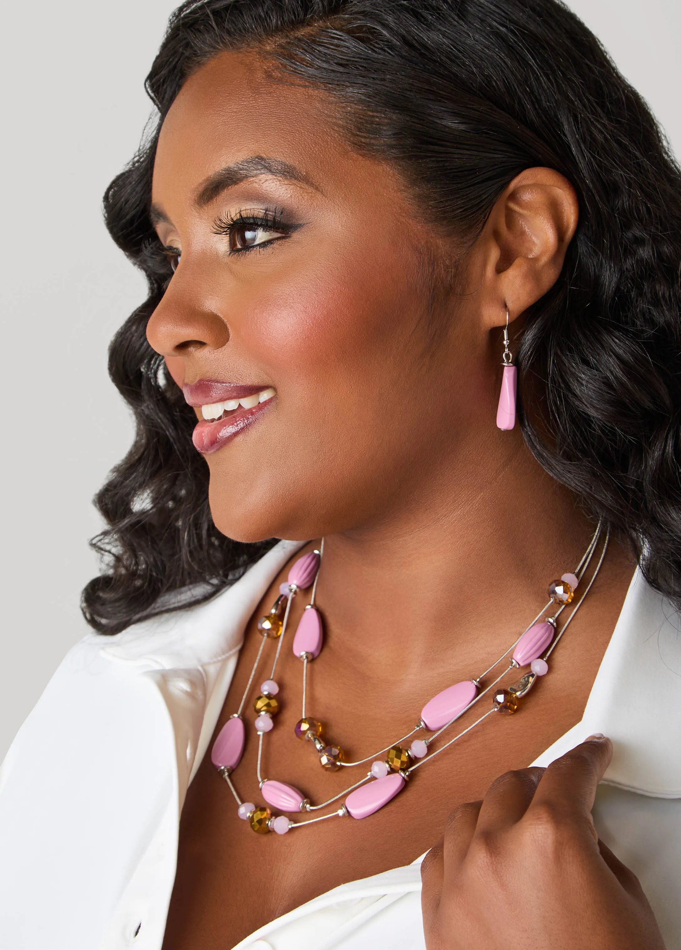 Bead Layered Necklace Set sold by Ashley Stewart