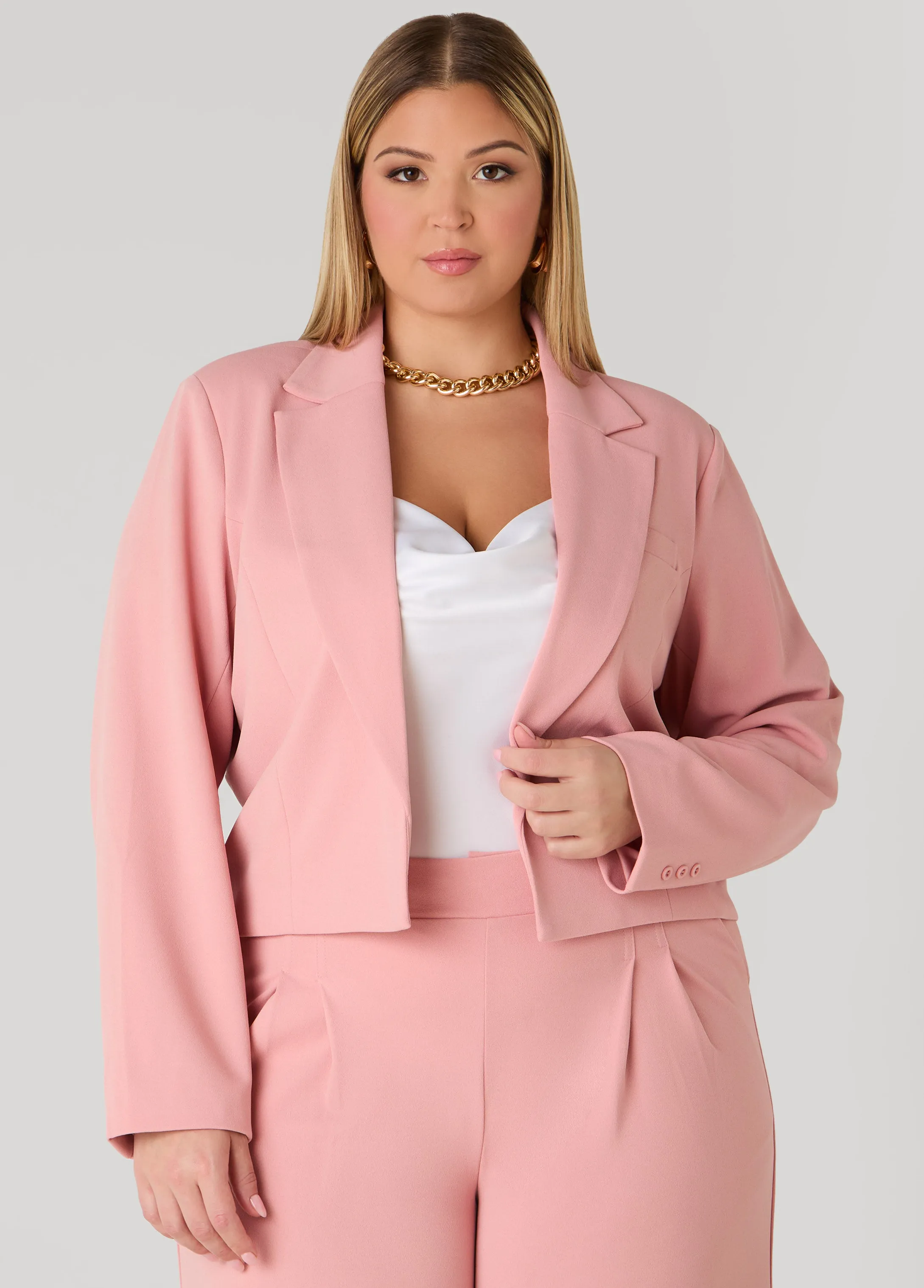 Open Front Cropped Blazer sold by Ashley Stewart