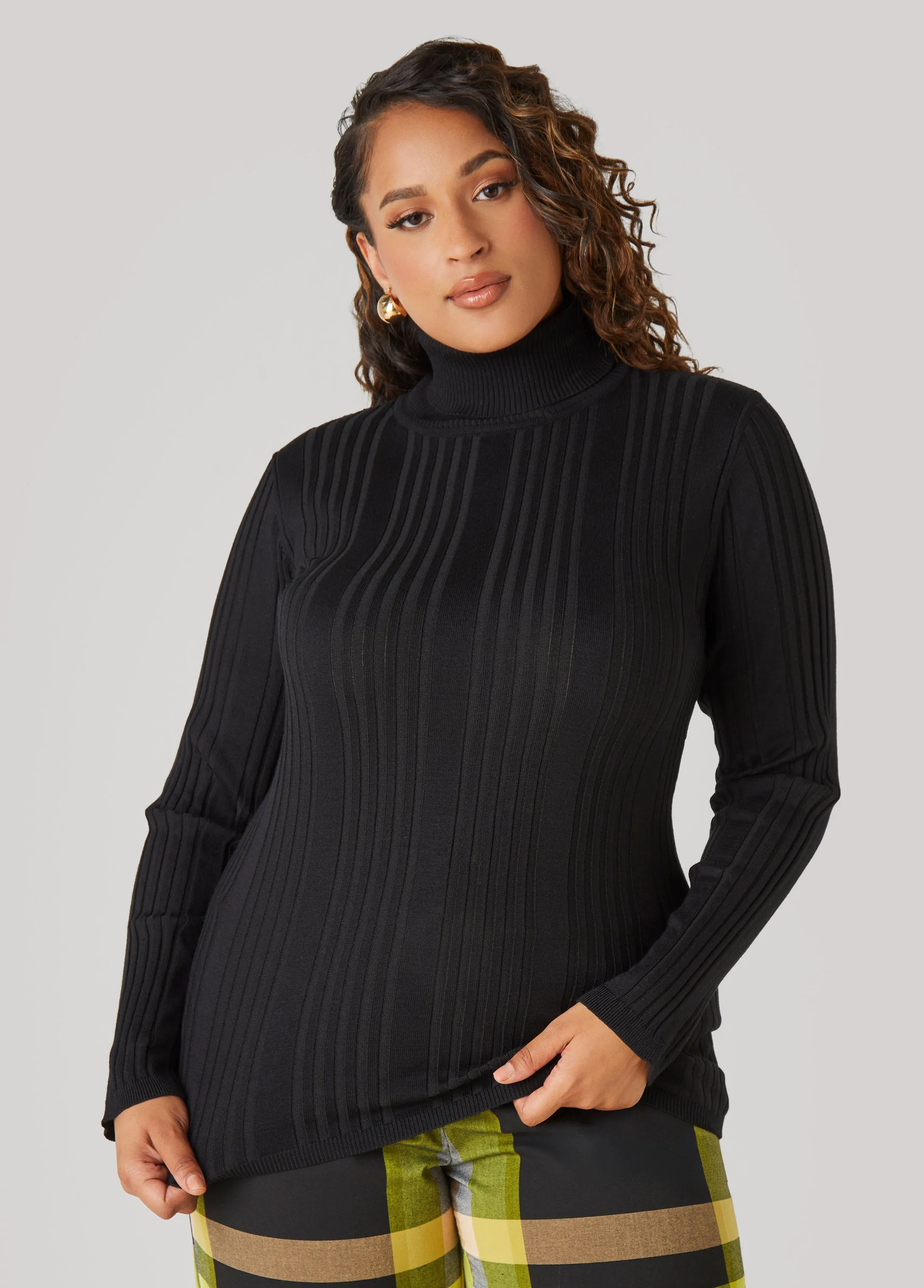 Turtleneck Ribbed Knit Sweater sold by Ashley Stewart product image thumbnail 5