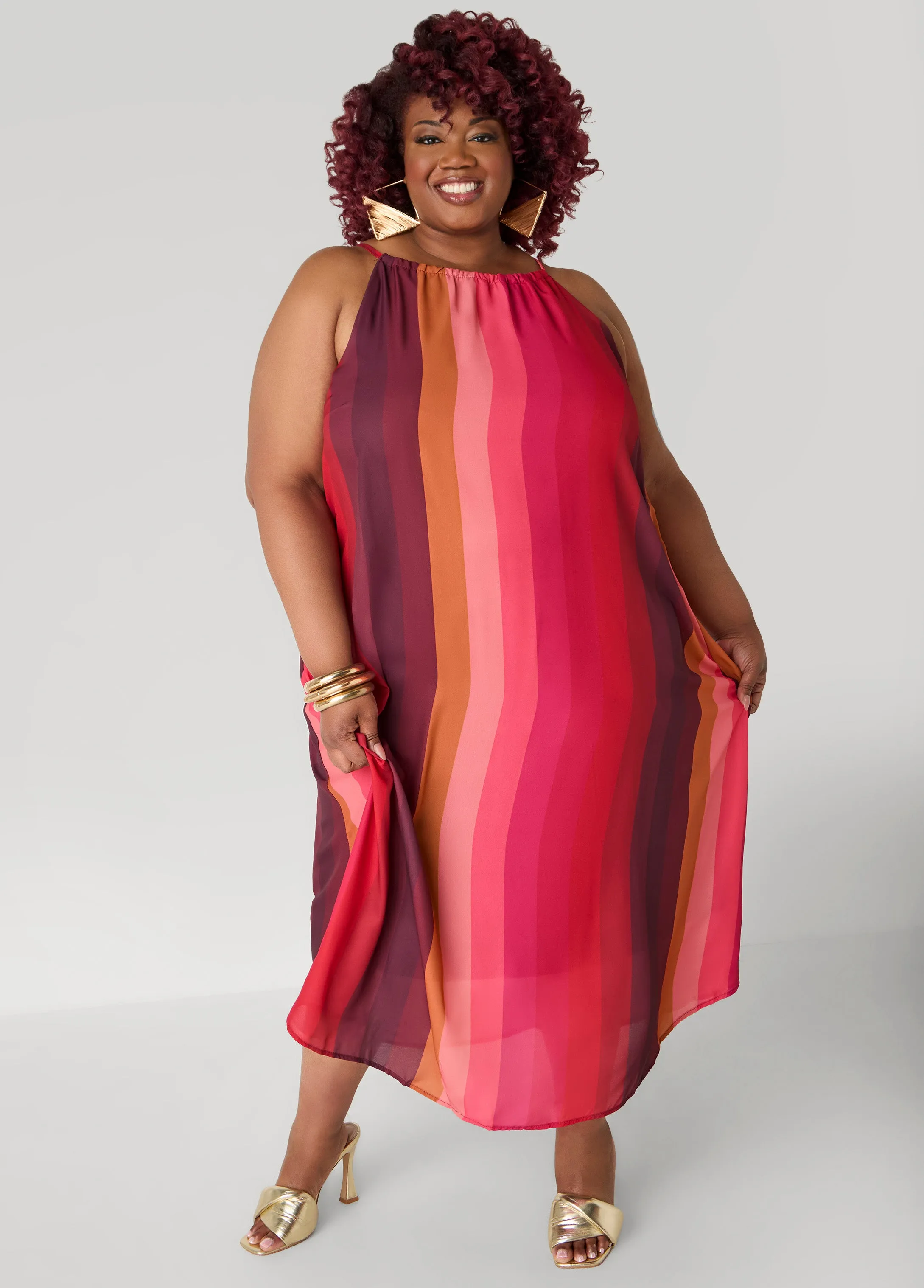 Ombre Striped Maxi Dress sold by Ashley Stewart
