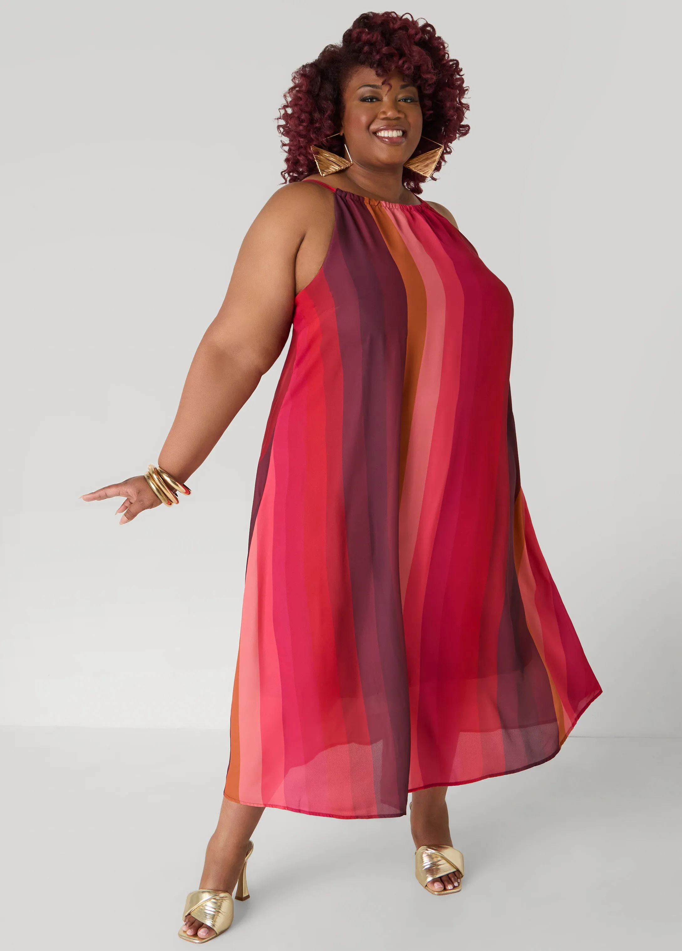 Ombre Striped Maxi Dress sold by Ashley Stewart product image thumbnail 3
