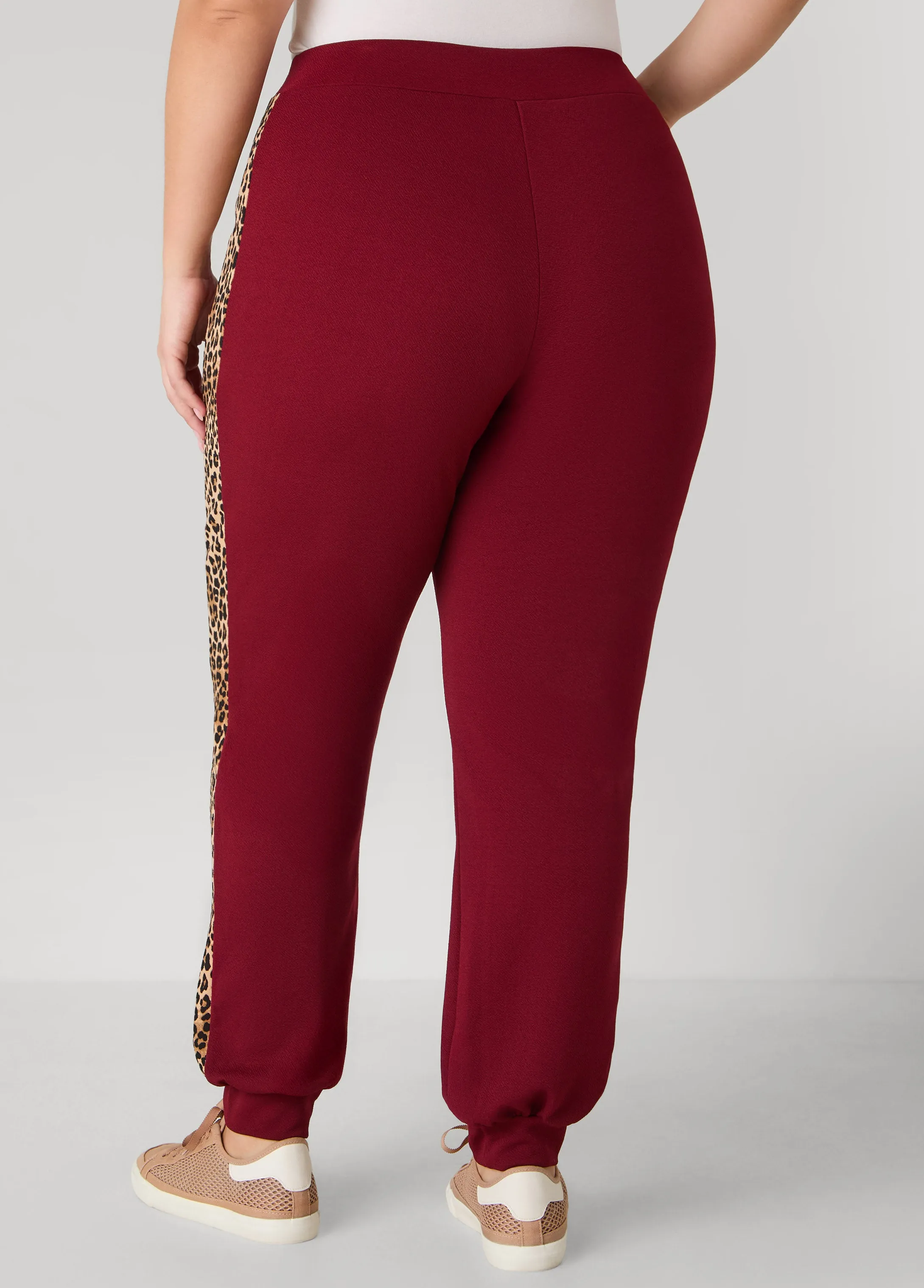 Animal Print Trimmed Joggers sold by Ashley Stewart product image thumbnail 2