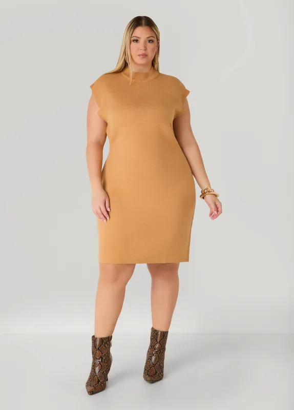 Mock Neck Bodycon Sweater Dress sold by Ashley Stewart