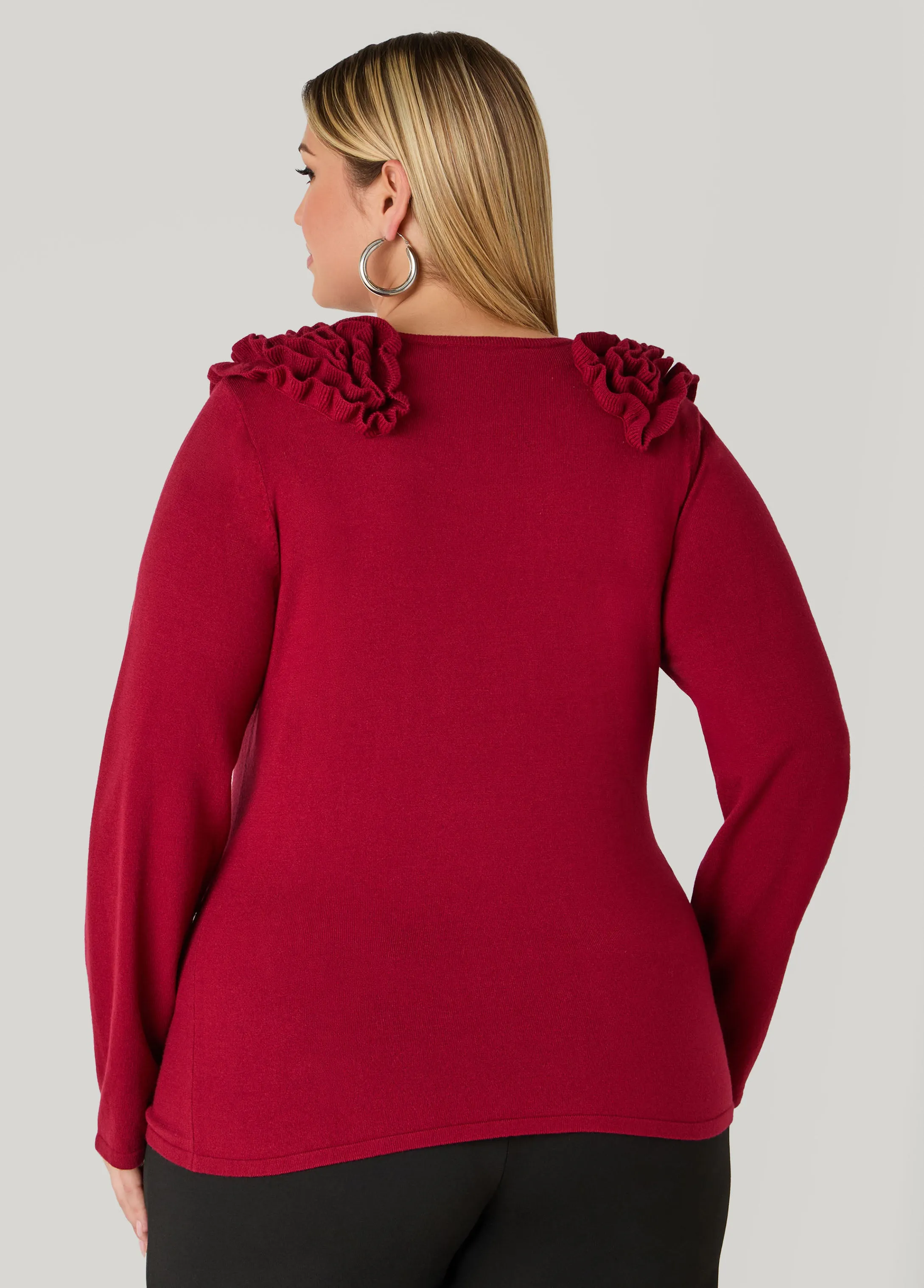 Ruffled Sweater sold by Ashley Stewart product image thumbnail 2