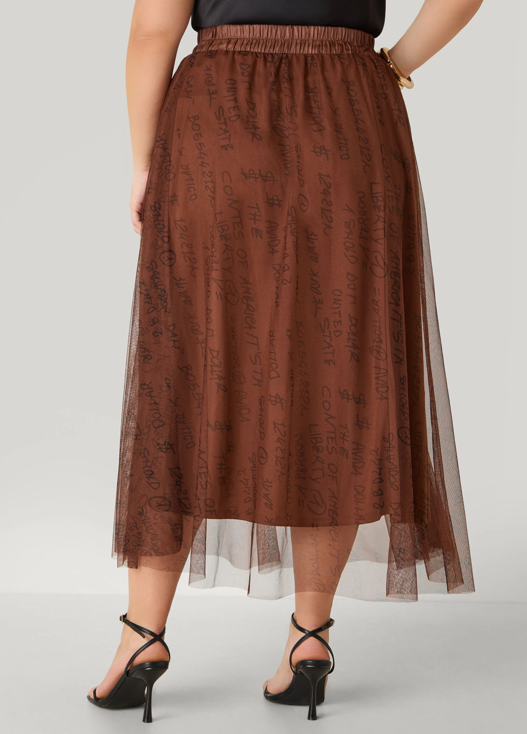 Printed Mesh Maxi Skirt sold by Ashley Stewart product image thumbnail 2