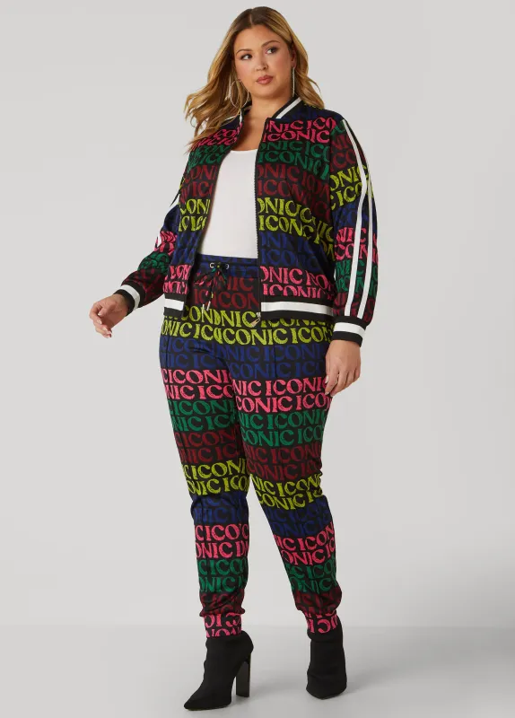 Iconic Print Track Joggers sold by Ashley Stewart